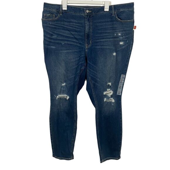 NWT Old Navy Plus Size Distressed High Waisted Skinny Jeans - Picture 1 of 3